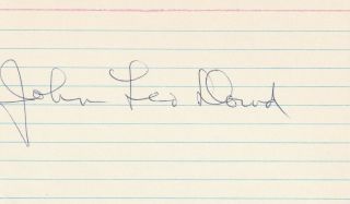 Autographed John Leo Dowd 1912 York Yankees Index Card Deceased