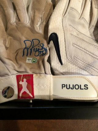 Albert Pujols Game Autographed Batting Gloves 2
