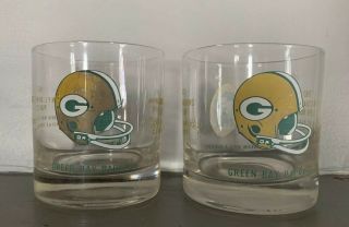 Rare Nfl Vintage Green Bay Packers Glass Set 1967 World Champions Bowl