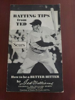 Batting Tips From Ted Williams Sears Roebuck Booklet