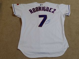 Ivan Rodriguez Game Worn Signed Jersey 2002 Texas Rangers Hof