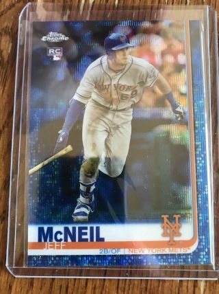 Jeff Mcneil 2019 Topps Chrome Blue Wave Refractor /75 Non Auto Mets