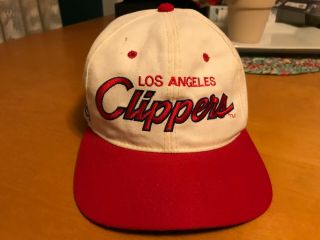 Men Vintage Sports Specialties Los Angeles Clippers Script Snapback Hat One Size