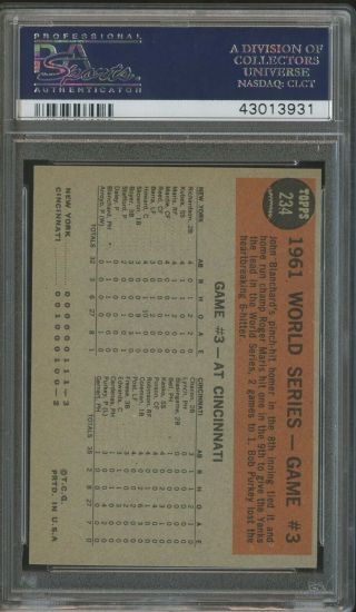 1962 Topps 234 World Series Game 3 Maris Wins It In The 9th PSA 8.  5 LOOKS NICER 2