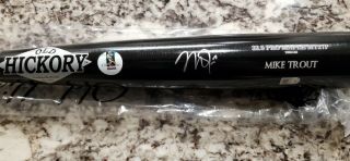Mike Trout Signed Game Model Old Hickory Bat Angels 2