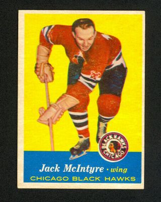 1957 - 58 Topps Jack Mcintyre 28 - Chicago Blackhawks - Ex - Mt,
