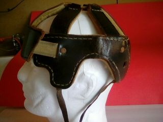 Antique vintage leather 6 top strap hockey helmet 5