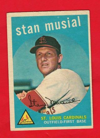 1959 Topps Stan Musial 150 Baseball Card Ex - Mt Cond.  " Wow "