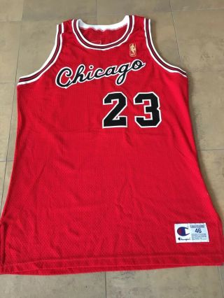 Michael Jordan Hwc Pro Cut Champion Gold Logo Chicago Bulls Authentic Jersey