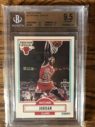 Bgs 9.  5 Michael Jordan 1990 - 91 Fleer 26 Chicago Bulls True Gem,  Tough Find