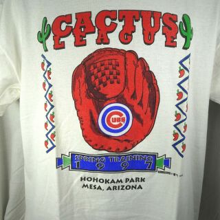 Vtg Chicago Cubs Cactus League Mens T - Shirt Sz L 1997 Mesa Az Spring Training
