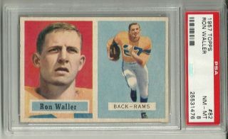 1957 Topps 82 Ron Waller Psa 8 Los Angeles Rams