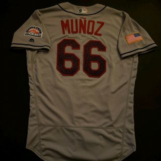 Aaron Munoz 2016 Colorado Rockies 4th of July Game Jersey MLB Holo 6