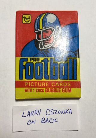 1978 Topps Football Wax Pack Larry Csonka Showing On Back