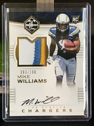 2017 Limited Mike Williams Rookie Patch Autographs 93/199