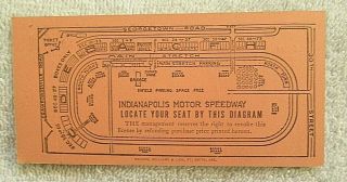 1938 INDIANAPOLIS 500 RACE TICKET STUB 26TH ANNUAL 500 MILE Floyd Roberts wins 4