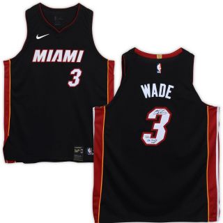 Dwyane Wade Miami Heat Signed Nike Black Authentic Jersey & 06 Finals Mvp Insc