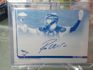2019 Topps Chrome Auto Printing Plate 1/1 Reese Mcguire Rc Blue Ink Ssp