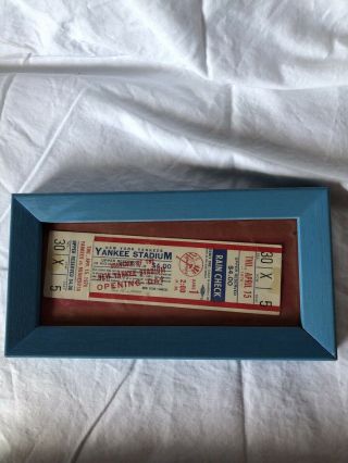 Framed Yankee Stadium Opening Day Ticket (1976)