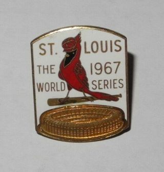 1967 Baseball St Louis Cardinals World Series Media Press Pin Button Balfour