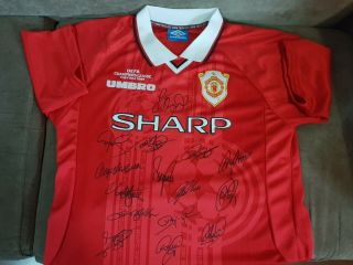 Manchester United 1998/1999 Treble Winners Signed Champions League Jersey,