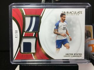 2018 - 19 Panini Immaculate Soccer Geoff Cameron Match Worn Dual Patches 2/50 Usa