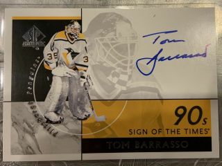 Tom Barrasso 2018 - 19 Sp Authentic Sign Of The Times 90’s Auto