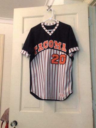 Game Worn Tacoma Tigers Minor League Jersey Black Road 20