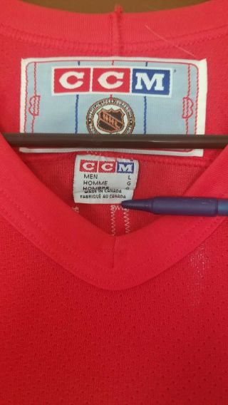 90s Vintage CCM Red Wing Hockey Jersey Size (L) Brenden Shanahan. 3