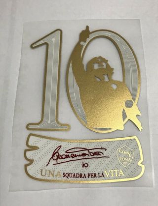 10 Totti Last Match Sleeve Patch,  As Roma 2017 - 18 Printing Badge Commemorative