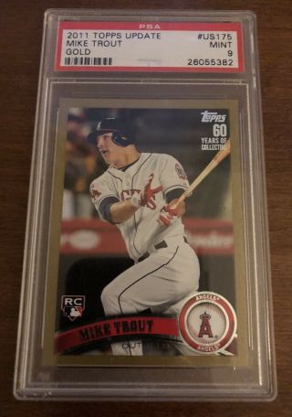2011 Topps Update Gold Mike Trout Us175 Rookie Psa 9 Rc /2011