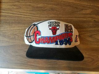 Vintage 1996 Chicago Bulls NBA Champions Stitched Snapback Cap Hat Logo Athletic 4