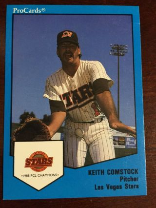 1989 Procards Keith Comstock Las Vegas Stars 14 Baseball To Nuts Shown On Espn