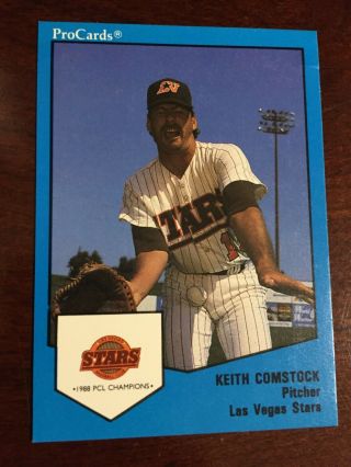 1989 ProCards Keith Comstock Las Vegas Stars 14 Baseball To Nuts Shown On ESPN 2