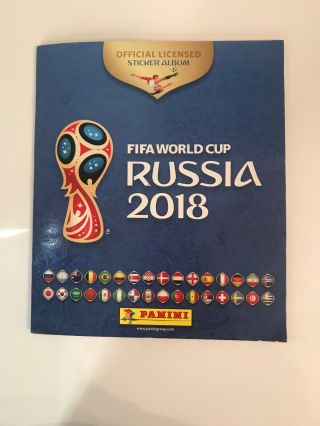 Rare Panini World Cup Football Russia 2018 Sticker Album Book Set 100 Complete