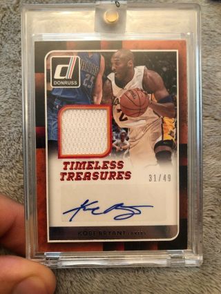 15 - 16 Donruss Timeless Treasures Kobe Bryant Auto Patch Jersey Numbered /49