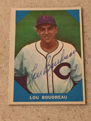 1960 Fleer 16 Lou Boudreau Signed Card Deceased
