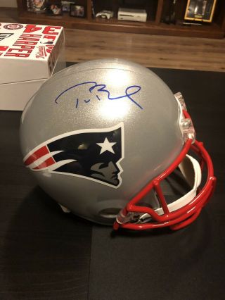 Tom Brady Signed Full Sized Patriots Helmet.  Tristar & Field Of Dreams