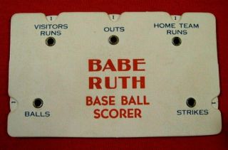 1935 Babe Ruth Baseball Scorer Quaker Oats Cereal Premium Top Notch
