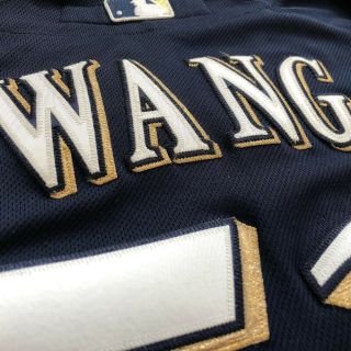 2014 Wei - Chung Wang Milwaukee Brewers Game Issued Jersey MLB Authentication 4