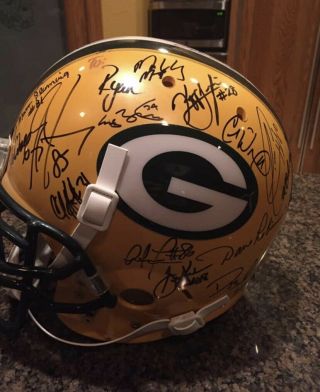 Green Bay Packers 32 Signed Full size authentic Helmet 3