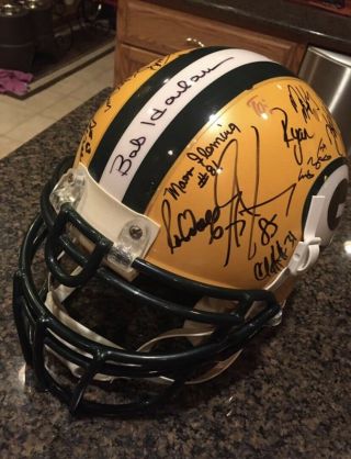 Green Bay Packers 32 Signed Full size authentic Helmet 4