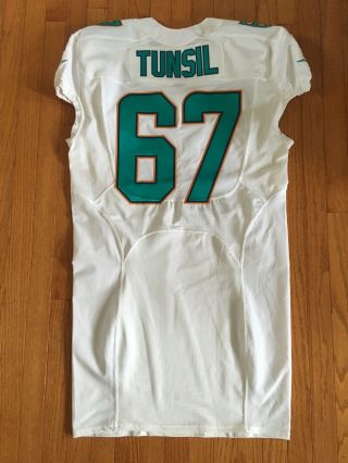 NFL MIAMI DOLPHINS LAREMY TUNSIL GAME WORN JERSEY OLE MISS 2