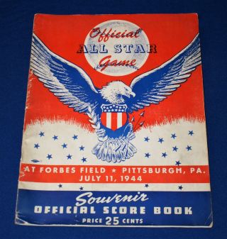 1944 All Star Baseball Game Program Pittsburgh Forbes Field Stan Musial Wwii Era