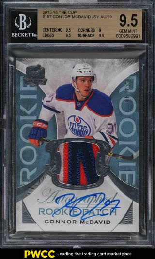 2015 - 16 Ud The Cup Connor Mcdavid Rc Auto Patch 