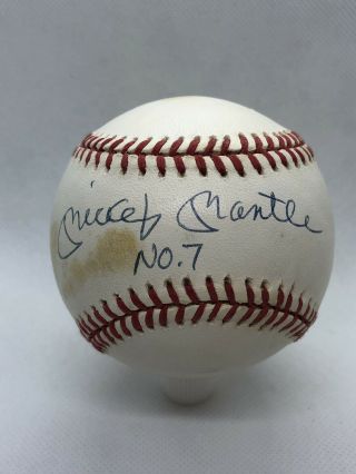 Mickey Mantle Signed Baseball Upper Deck “No.  7” York Yankees MLB HOF 2