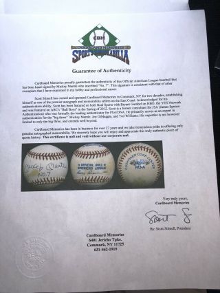 Mickey Mantle Signed Baseball Upper Deck “No.  7” York Yankees MLB HOF 8