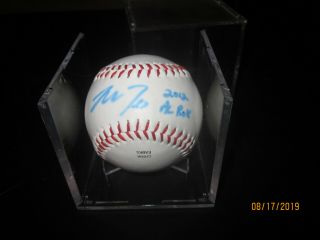 MIKE TROUT AUTOGRAPH BASEBALL INSCRIBED 2012 AL ROY SIGNED ANGELS W/ CASE & 2