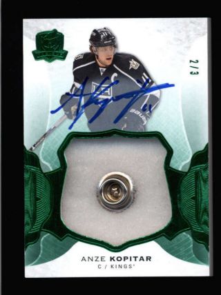 Anze Kopitar 2016/17 Ud The Cup Game Fight Strap Button Auto 2/3 Ss8130