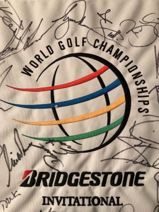 TIGER WOODS Signed (18 WGC Wins) 2013 WGC Bridgestone Flag,  His Last WGC Victory 6